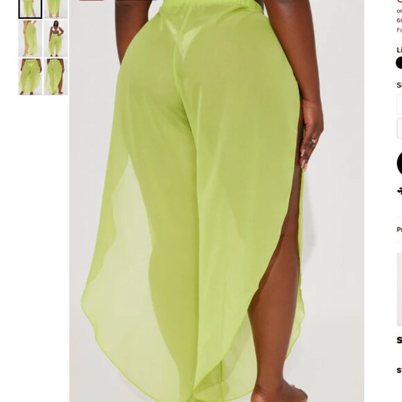 Breezy Summer Days Cover Up Pant - Lime - Picture 3 of 4
